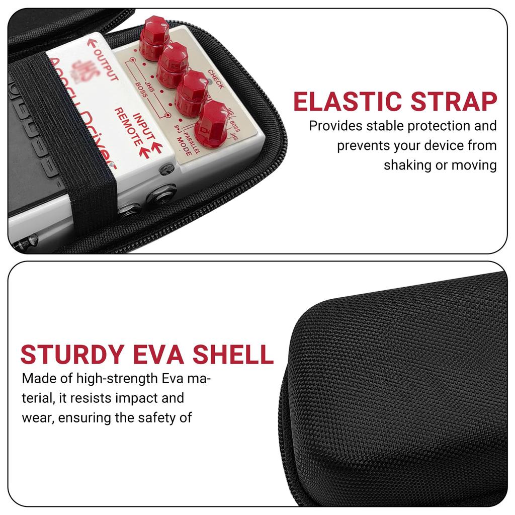 Musiin Guitar Effects Hard Shell Protective Bag, compatible with BOSS JB-2D, BOSS DS-1W, BOSS OD-1X, BOSS CS-3 and other effects, its protective and
