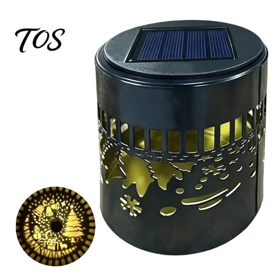 Festive Projection Lighting for Holidays Solar Christmas Light, Waterproof Metal Wall & Fence Lantern, Warm White And Multi Decorative Lamps