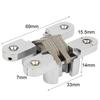Hidden Door Zinc Alloy Invisible Hinge Silver 180 Degree Cross Door Hinge Concealed Cross Kitchen Cabinet Door