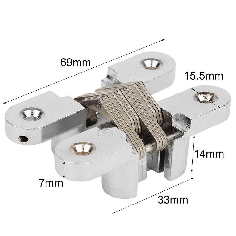 Hidden Door Zinc Alloy Invisible Hinge Silver 180 Degree Cross Door Hinge Concealed Cross Kitchen Cabinet Door