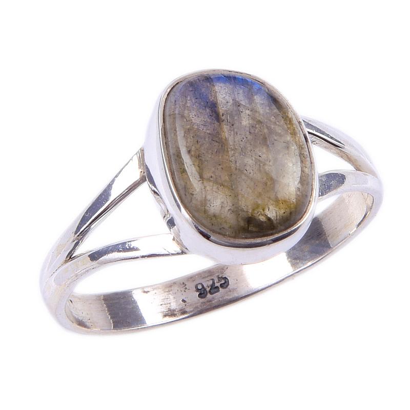 Natural Labradorite Gemstone Handmade 925 Solid Sterling Silver Ring Size 9 R2V41