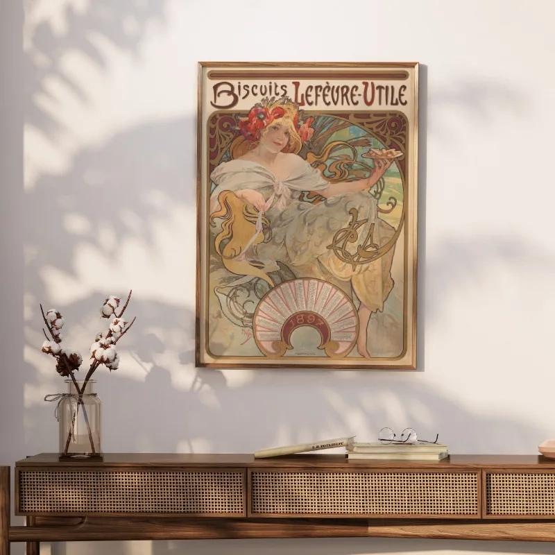 Vintage French Ads Woman Art Poster Portraits Nouveau Alphonse Mucha Canvas Painting Wall Prints Picture Room Home Decor