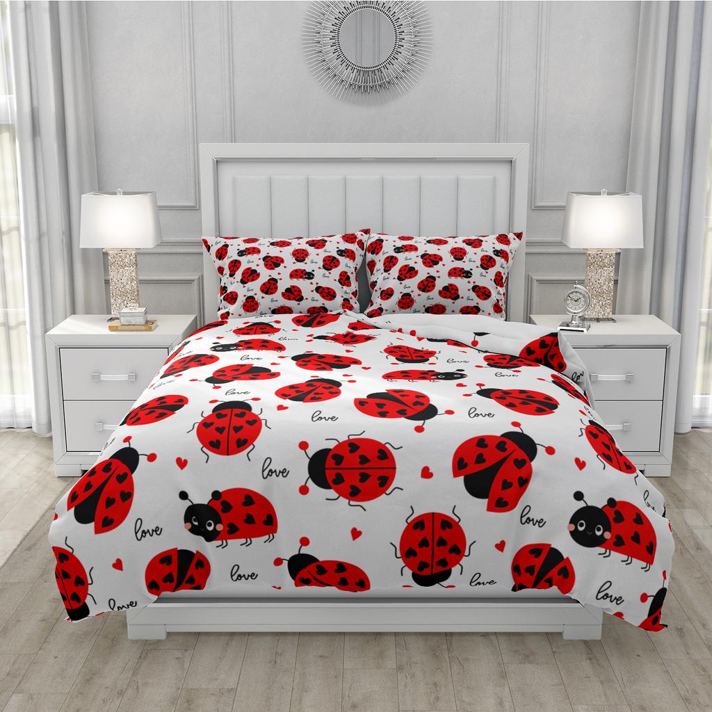 3D Printed Cartoon Style Duvet Cover Kit Ultra-fine Fiber Pillowcase 2024 New Wholesale Cute And Comfortable Animal Kit