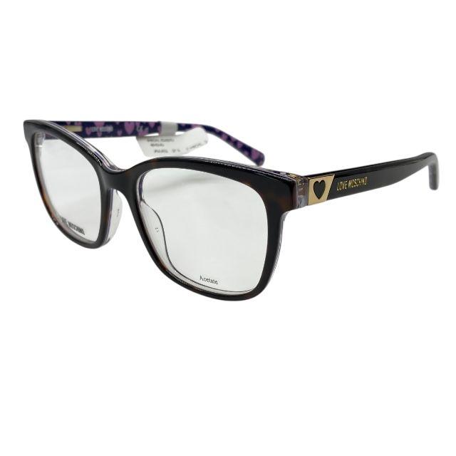 Used Love Moschino MOL585 086 140 52-17 Glasses Glasses Eyewear Square Frame Acetate Brown Tortoiseshell Havana Logo Love Moschino