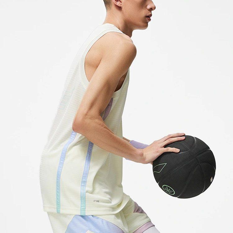 Li Ning Tanktops Herren Weiß Rundhalsausschnitt Moderater Racerback AAYT013-3