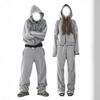 Gothic Ins Style Printed Zip Up Hoodie Sweatshirt Pants Set Loose Fit Streetwear Teens Youth