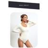 Nahtloser Square Neck Langarm Tummy Control Po-Lifting Taillenraffender Bodysuit Formwäsche