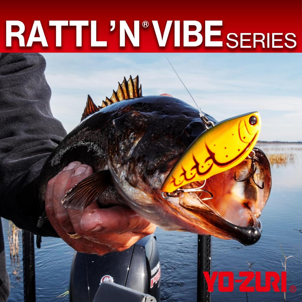 Rattlin Vibe Vibration Bass Shimmy Fall YO-ZURI Lure, 65mm, BT, Weight 17g, R1160-BT-Blue Silver, Fishing,
