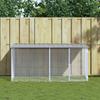 Vidaxl Gabbia per Polli, Con Tetto, Grigio Chiaro, 203X98X90 Cm, Acciaio