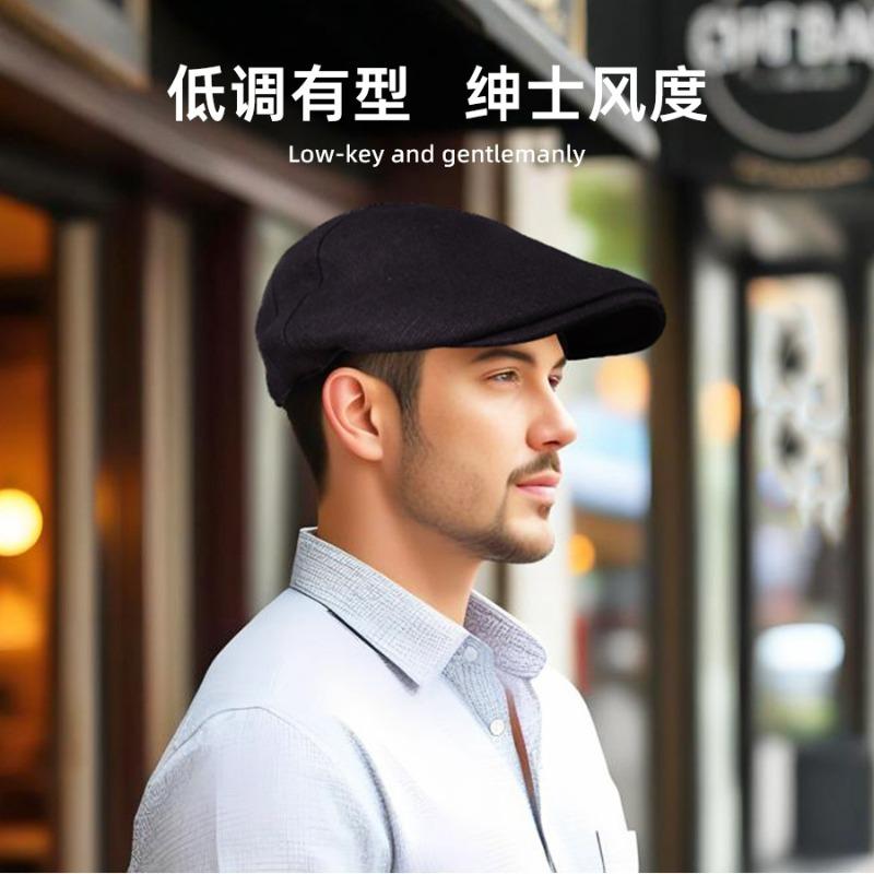 Daily literary style forward hat men's new linen beret retro casual painter newsboy hat
