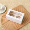 2 Muffin Boxes for Bakery Display, White Paper Dessert Box with Clear Top Window and Insert, 18 Pack for Gift Packing and Order Handoff