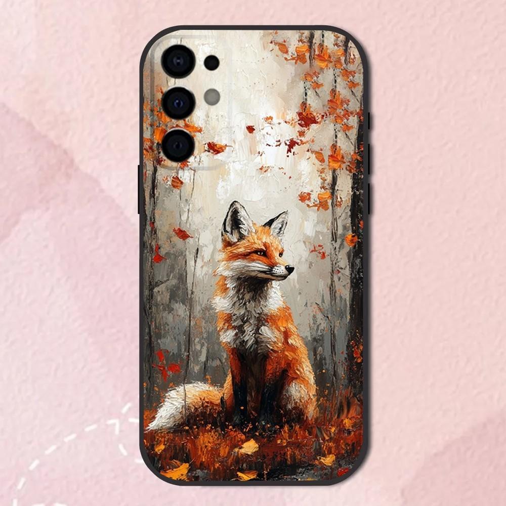 Pet animal Fox Phone Case For Samsung S25,S24,S21,S22,S23,S30,Ultra,S20,Plus,Fe,Lite,Note,10,9,5G Black Soft Shell
