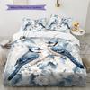 Blue Bird  Pattern Bedding Quilt Set  Home Decoration  Gift (1 * duvet cover + 2 * pillowcase, without core)