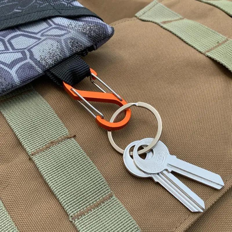 1pc S Type Carabiner With Lock Backpack Buckle Aluminum Alloy Outdoor Camping Small-sized S-shaped Climbing Buckle S-shaped
