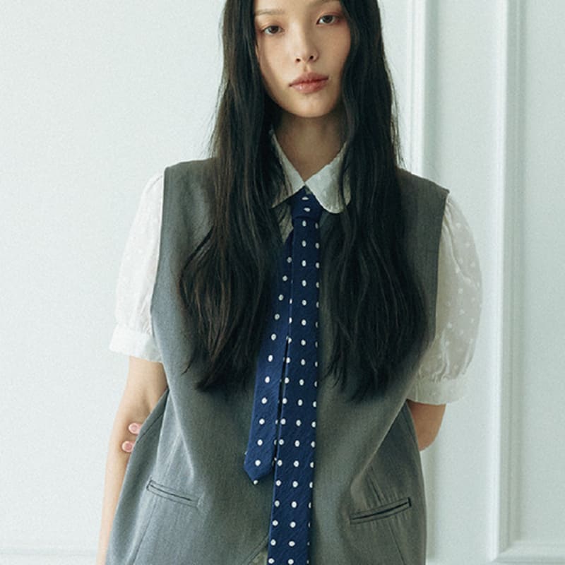 

Узкий галстук с узором «точки» KOOKEESEE (военно-морской флот) Navy