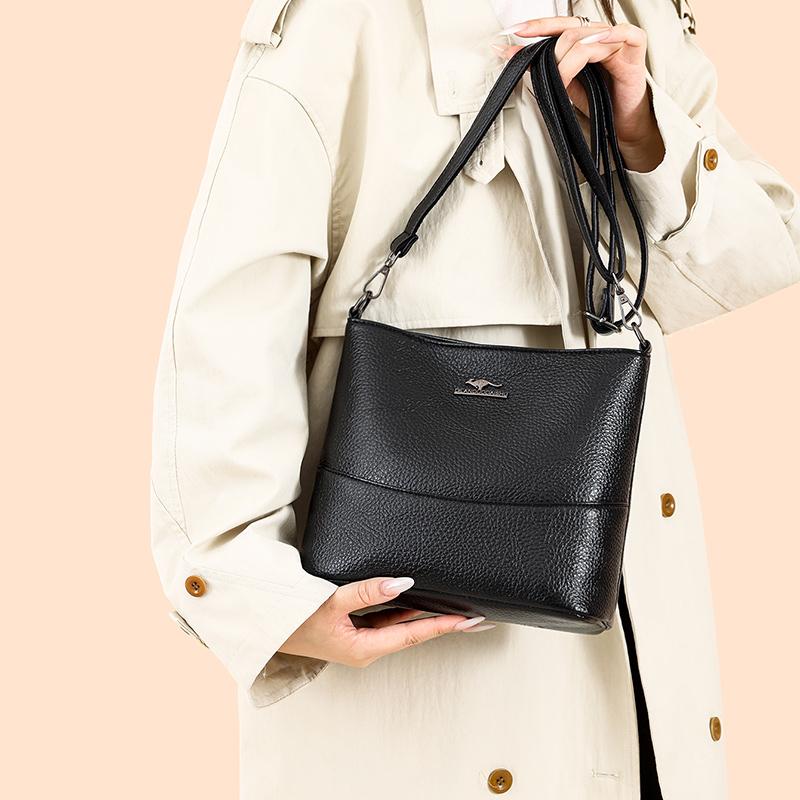 Multi Functional Casual Crossbody Bag PU Soft Leather Retro Crossbody Bag Women's Shoulder Bag Simple Casual Bag