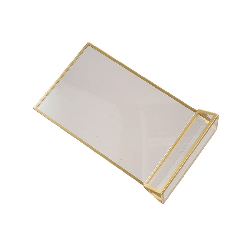 Transparent Acrylic Golden Sign Holder with Base DIY Table Cards Picture Frame Elegant Durable Label Holder Dinner Party