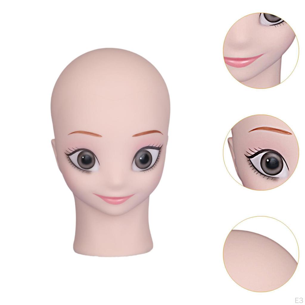 Bald Mannequin Head Manikin for Wig Making Stable Lightweight Professional Sturdy Display