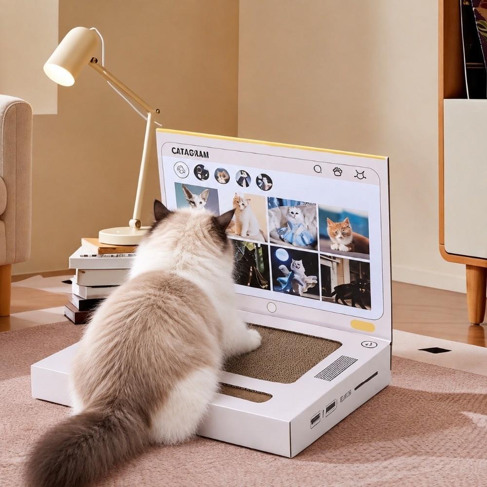 Cat Video Conference Kitten Claw Grinding Pad Corrugated Paper Cat Scratching Board Cat Exercise