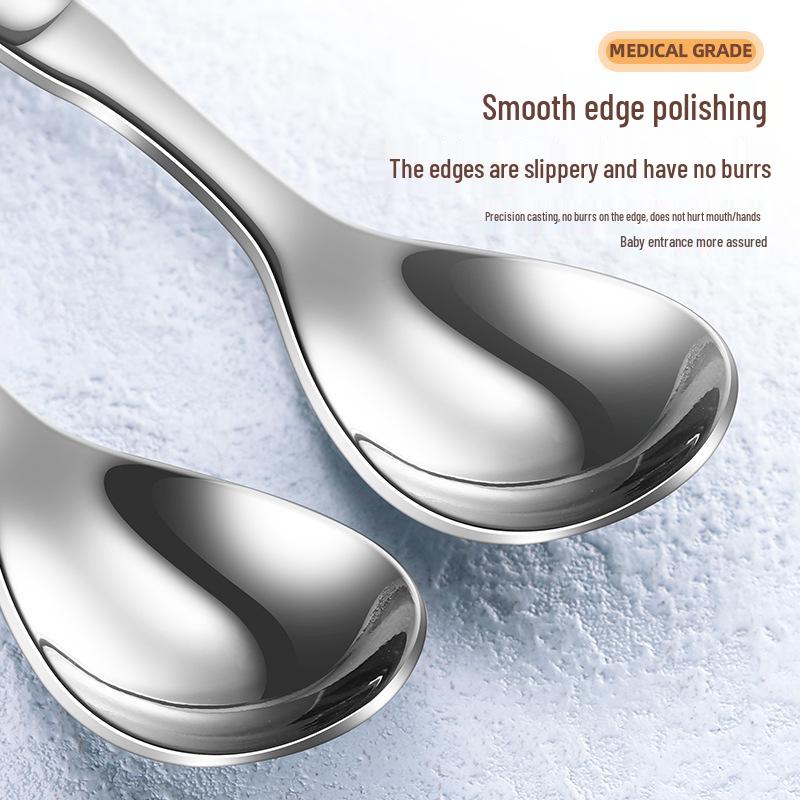 316L Stainless Steel Extended Handle Baby Feeding & Training Spoon for Children