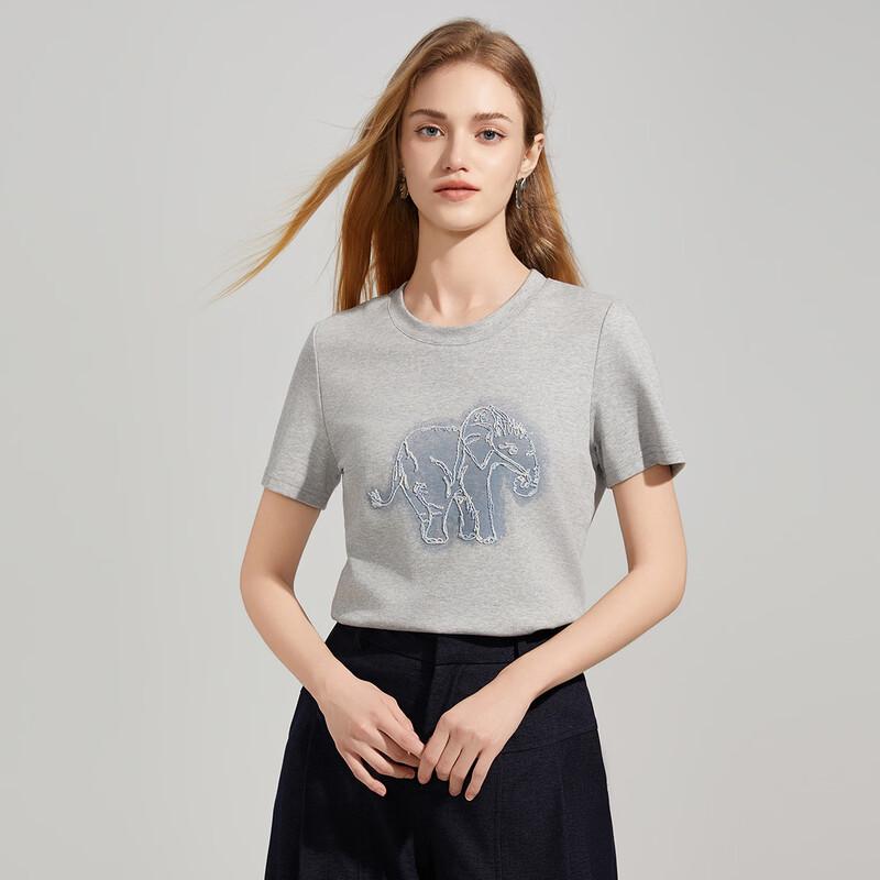 Shetu Women s Elephant Print Short Sleeve T-Shirt S