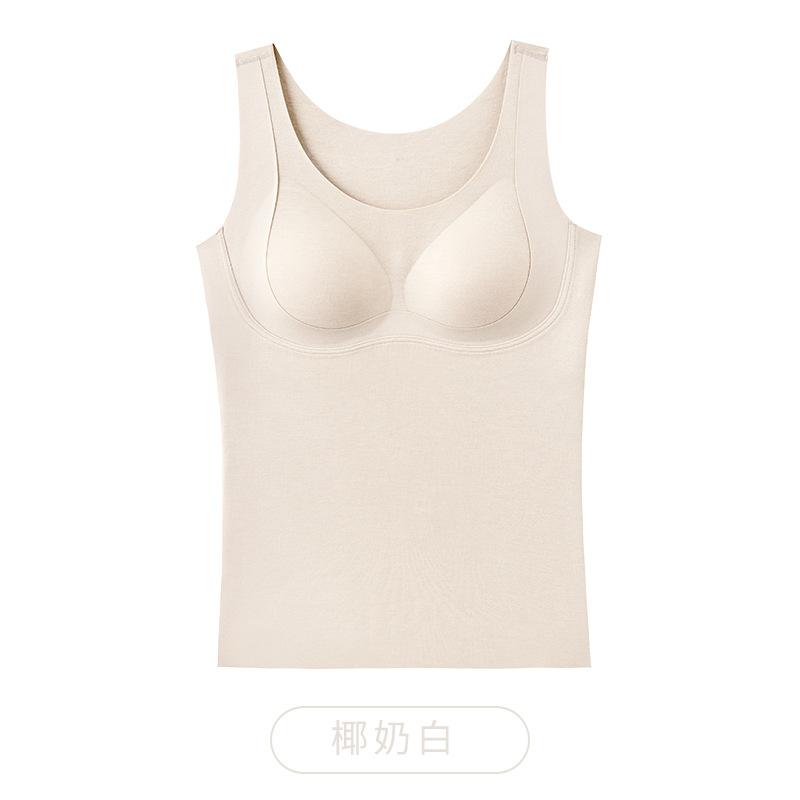 Large size wool German velvet thermal underwear women's velvet thickened heating belt chest pad integrated backing non-marking vest autumn and winter