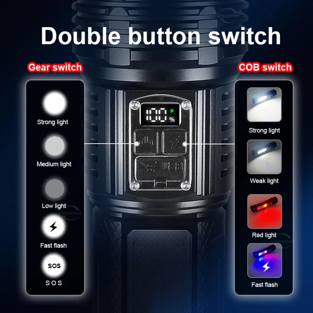 Powerful  Led Flashlights USB Rechargeable Built-in 15000mah Battery Tactical Flashlight Emergency Spotlight Lantern
