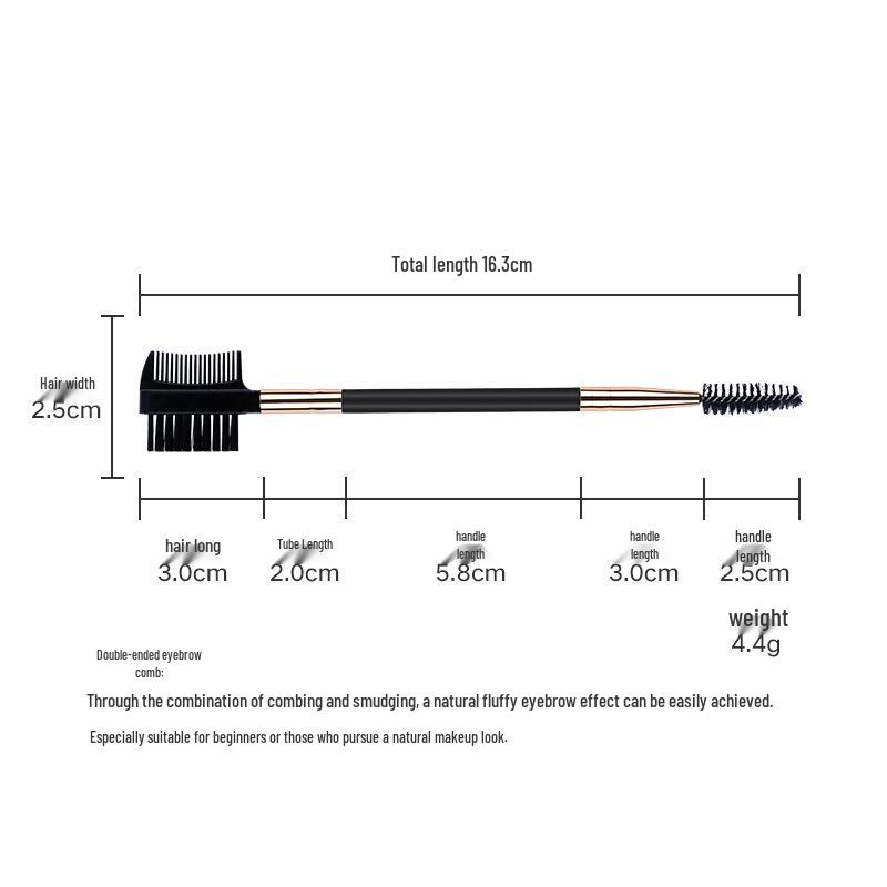 Dual-Ended Eyebrow & Eyeshadow Brush Set: Angled, Concealer, Spiral, Eye Makeup Tools.