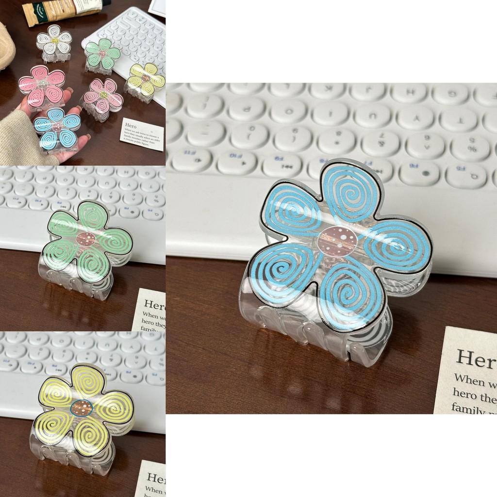 Beautiful Flower Design Hair Clips In Soft Macaron Colors For Fashionable Looks