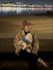 [USED] Chaewon wears a brown corduroy cap in khakis.