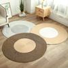 Tassels Cotton Rope Woven Carpet Natural Style Floor Rug Soft Round Floor Mat  Bedroom