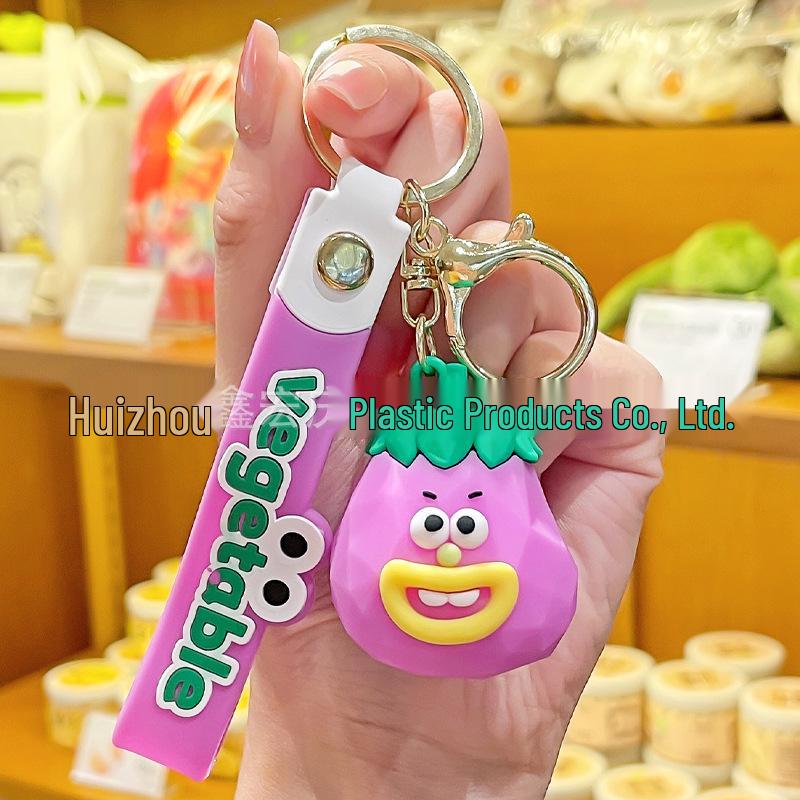 Creative Fruit & Vegetable Keychain Pendant - Cute Garlic, Eggplant, Banana Doll Backpack Ornament & Couple Gift