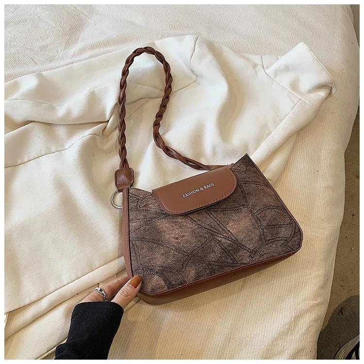 

Большая сумка через плечо для женщин, повседневная ретро-сумка класса люкс, зимняя новая модная тенденция