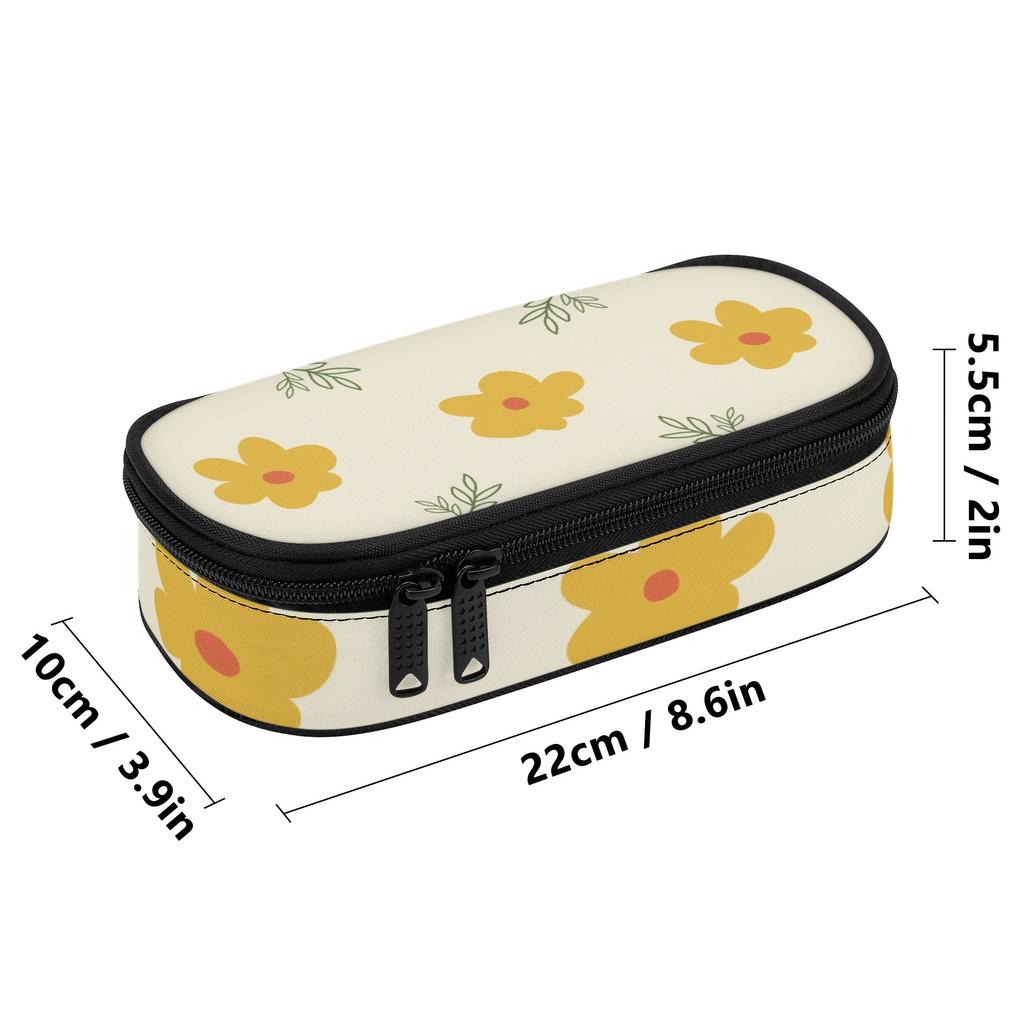 Pen Case 300D Polyester Casual Large Capacity Secure Zipper with Main Compartment Mesh Pocket and Pen Slots for Teens and Students