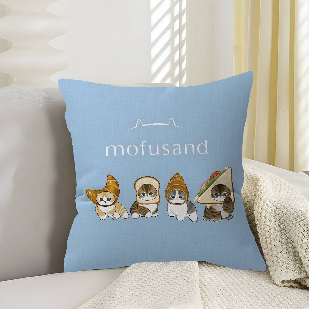 M-Mofusand-Cat Pillow Cover for Bedroom Room and Living Room Sofa Decorative Cushion Cover