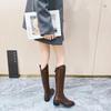 Fashion Ladies Knee High Shaft Shoes Large Size Warm Winter 2025 Pointed Toe Work Women's Long Boots Quality Chic and Elegant Pu Y2k Hot