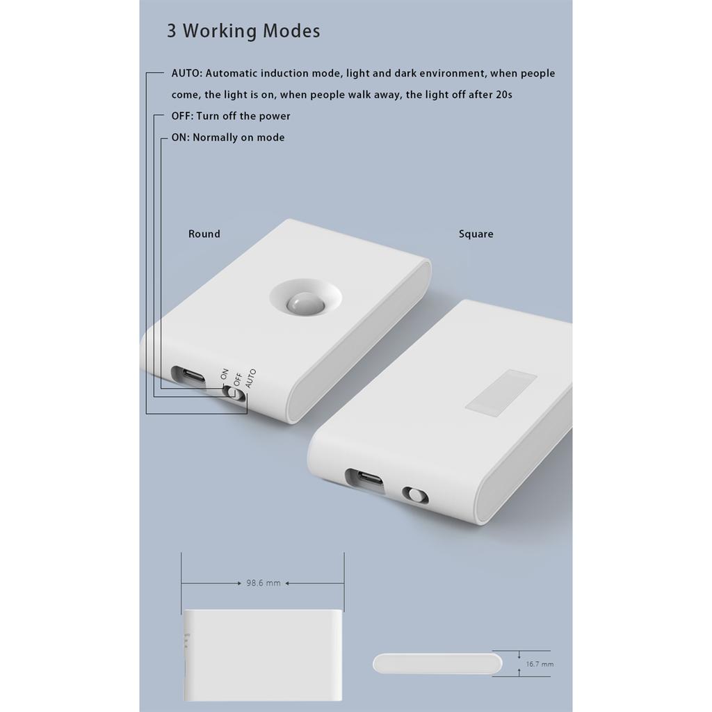 Intelligent Sensor Night Light LED Body Infrared Type-c Rechargeable Wireless Magnetic Light