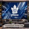 Wall Hanging Tapestry Custom NameToronto Maple Leafs Pattern Personalized Printed Fabric Wall Decor