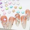 50 st Stjärna 4/6MM Glittrande Platt Baksida AkrylKristaller Mini Nagelkonst Strass Färg 3D DIY Manikyr Dekorationer Diamant