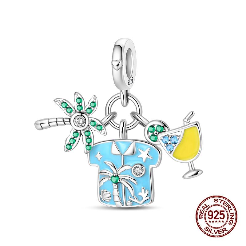 100 copper Blue Sea Animal Glow Butterfly Crab Charm Bead Charms Compatible With Pandach Authentic Bracelets Luxury Do It Yourself Jewellery