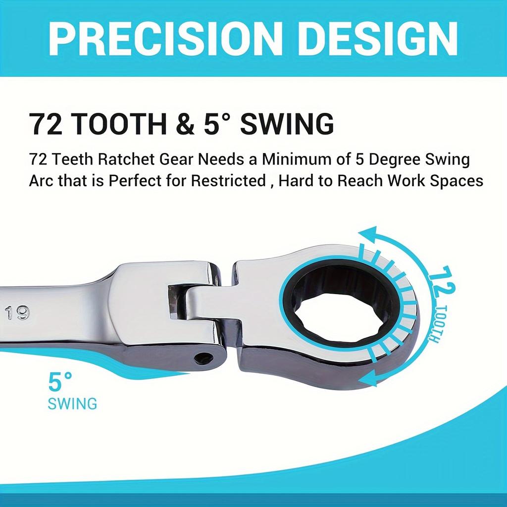 1Pcs Dual-purpose Plum Blossom Open-end Wrench, Industrial Grade Adjustable Ratchet Wrench, 72 Tooth Quick Wrench, Plum Blossom Wrench