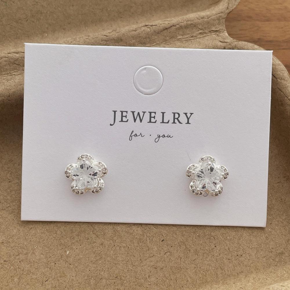 Minimalist Crystal Inlaid Rose Star Earrings Sweet Elegant Women Jewelry