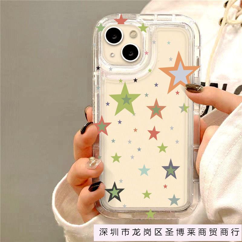 ins color star apple 17 mobile phone case iphone16promax transparent soft rubber 13/12/11 anti-drop XR