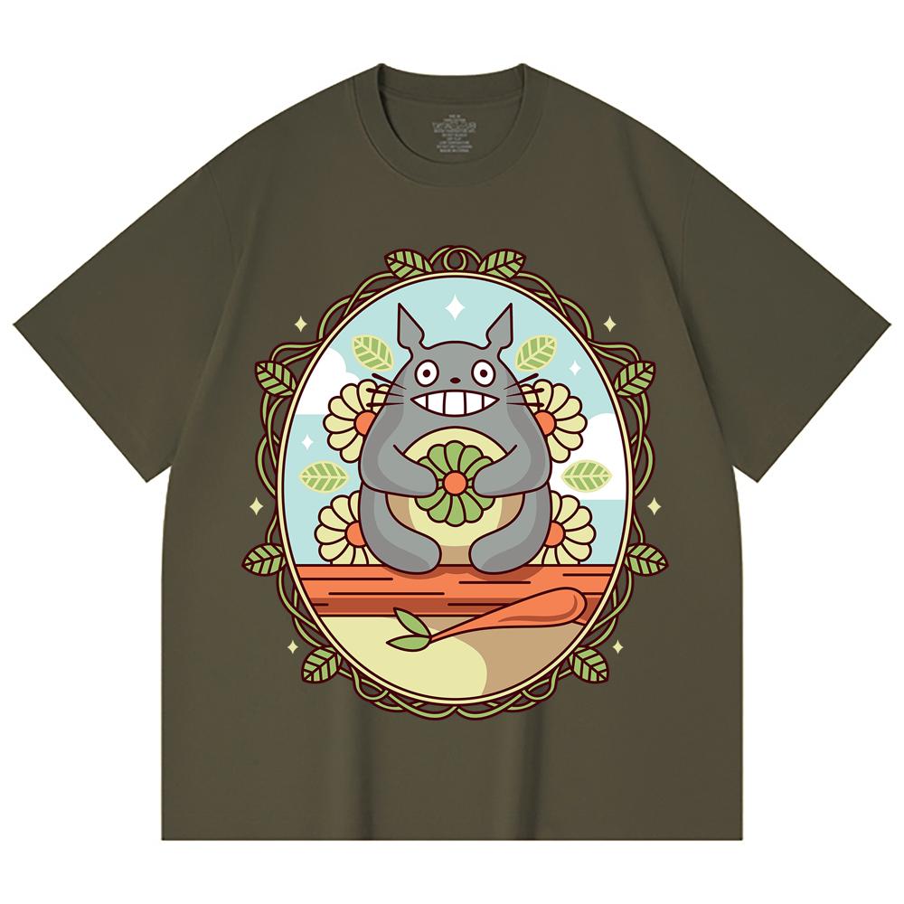 230 Gsm 100% Cotton Ghibli V6 Totoro Print Unisex Heavy Cotton T Shirt