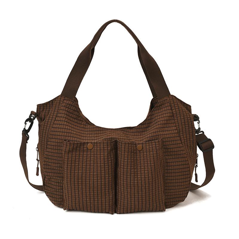 2025 Korean Niche Ins Waffle Bag Bag Fashion Casual Lazy Style Shoulder Messenger Bag Tote Bag