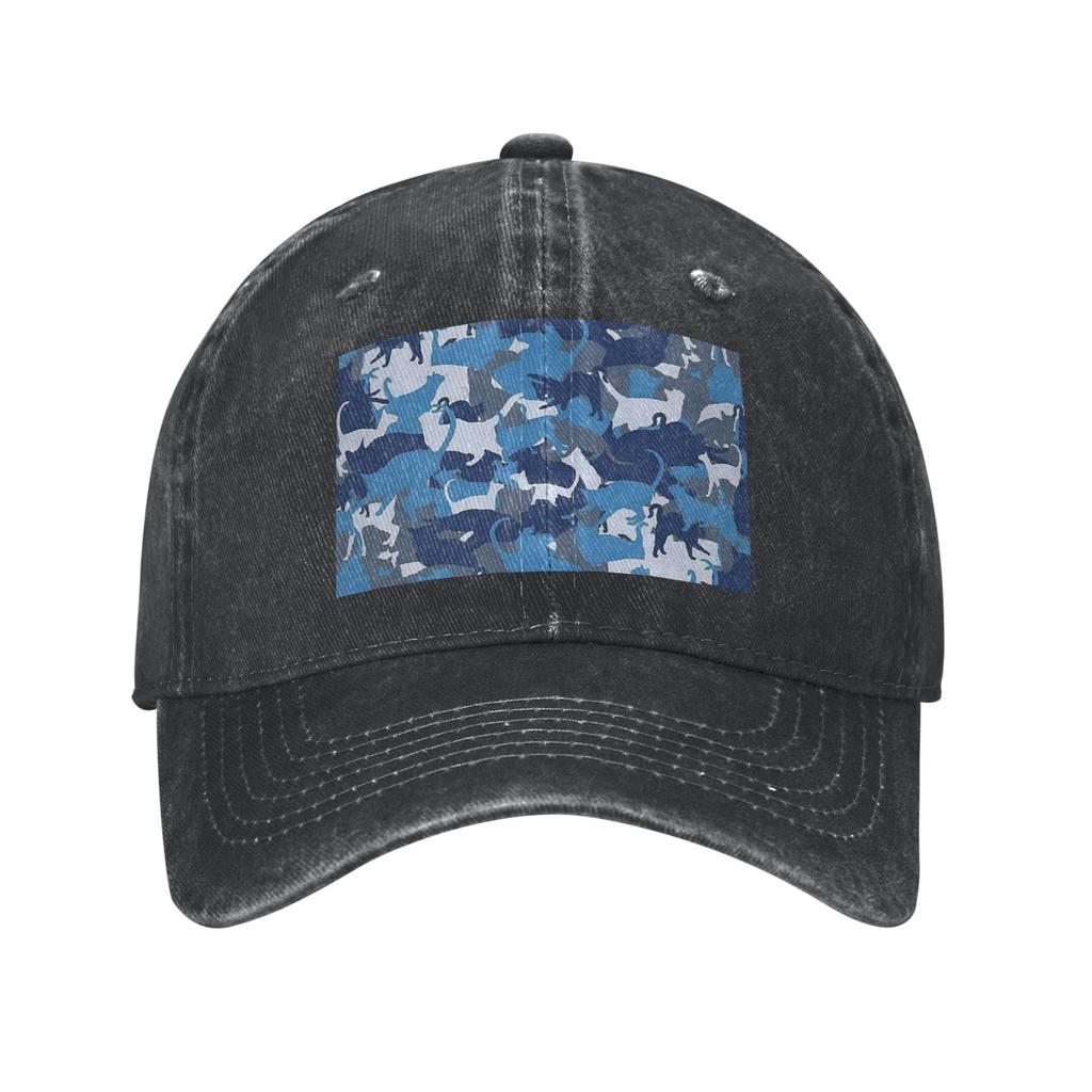 Cats Army Camouflage Denim Cap Casual Baseball Caps Adjustable Hat Summer Unisex Baseball Hats