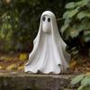 New Halloween White Clothed Ghost Garden Sculpture Outdoor Ghost Face Doll Decoration Cute Ghost Garden Decoration Resin Crafts