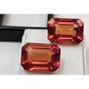 Padparadscha Sapphire For Earring Making 22+ Ct Emerald Cut Pair Gemstone