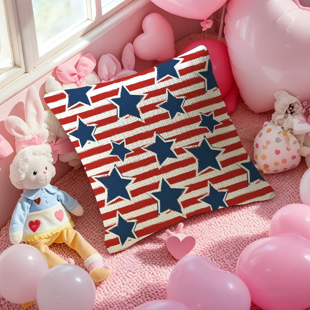 Stars Fashion Cushion Cover Natural Linen Pillow Case Double-Sided Print Decorative Sofa Pillowcase Home Decor Gift