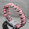 Braccialetti Bangle di Sopravvivenza in Paracord da Esterno Uomo Tono Argento Braccialetto da Polso con Corda Teschio Campeggio Escursionismo Braccialetto con Fibbia di Emergenza Gioielli
